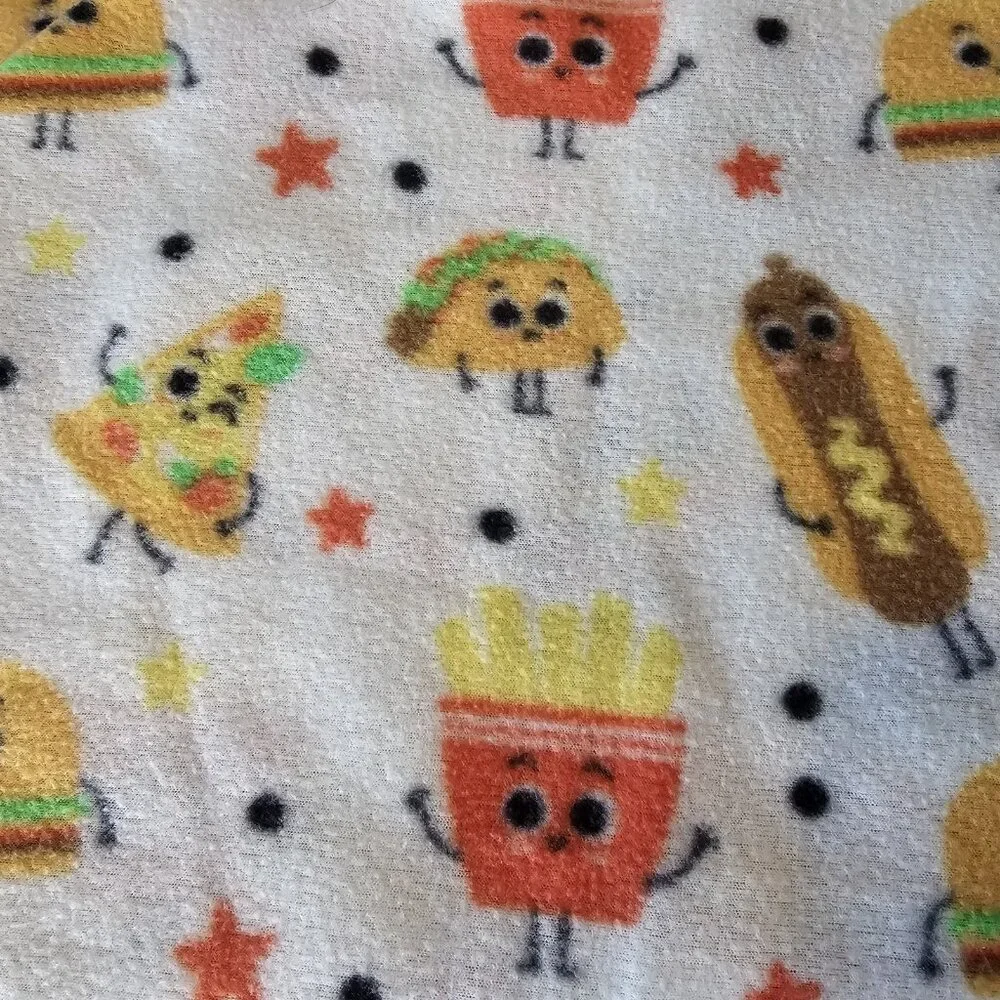 Comfort Bay For Kids Food Blanket Cream Plush Taco French‎ Fries Cheeseburgers